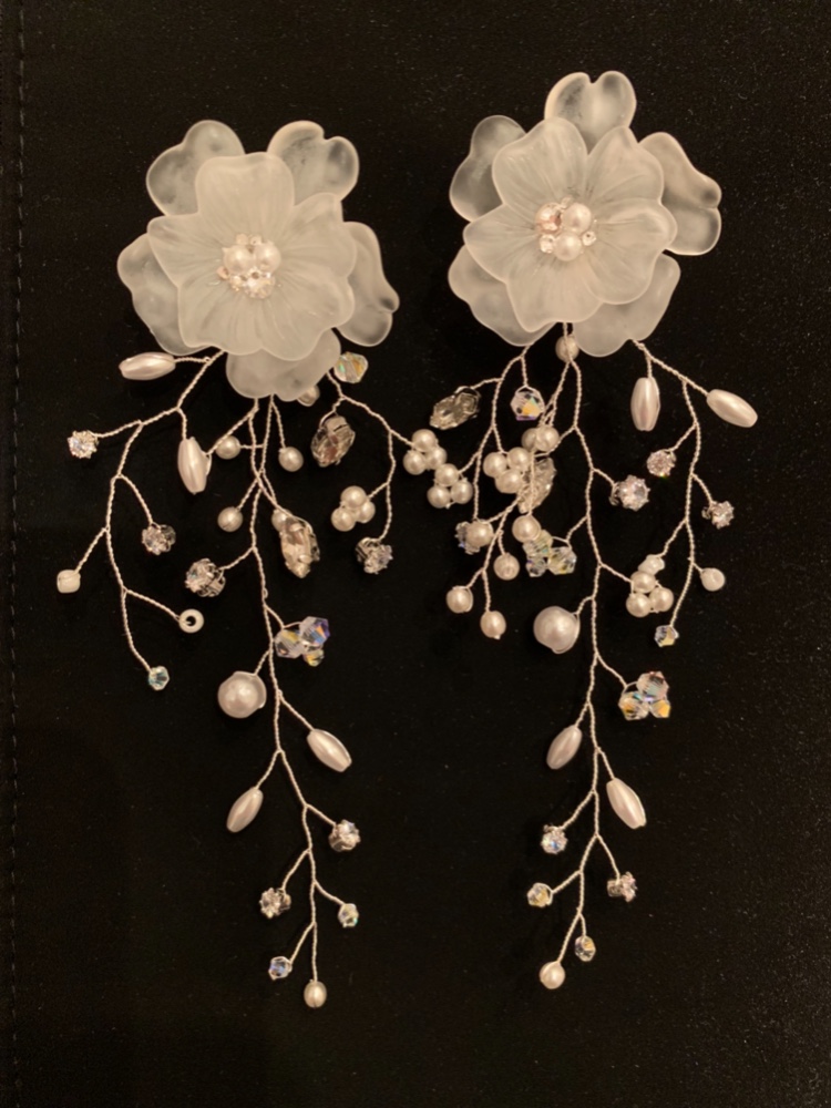 小枝ピアス フラワー&パールピアス ブライダル
