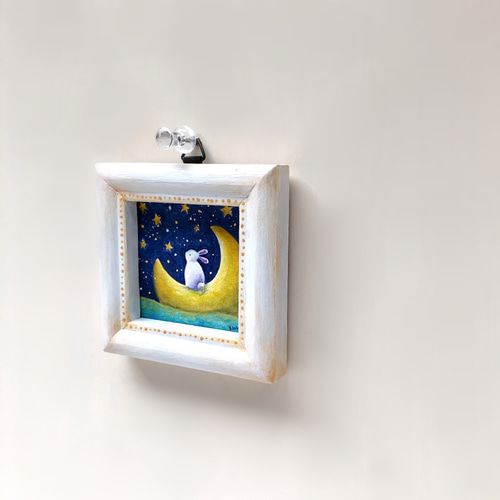 受注制作】夢をくれたきみへ【うさぎと月】 絵画 kuro 通販 10629406