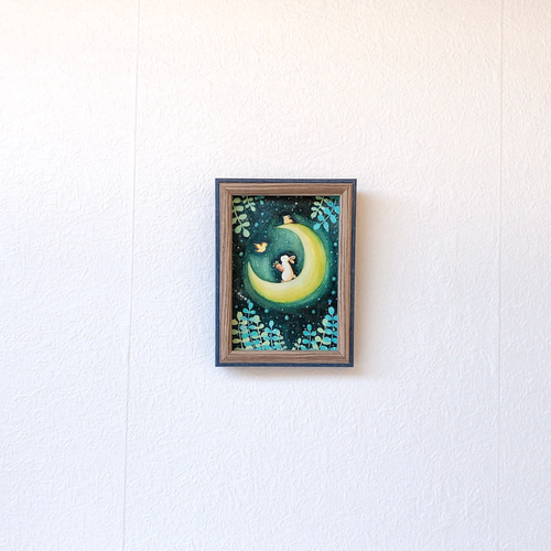 受注制作】ぼくが見た夢【うさぎと月】 絵画 kuro 通販 11537819