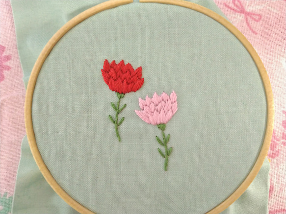 刺繍図案（カーネーション） 編み図・パターン Rana. 通販