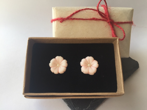 再販 桜 和菓子 ピアス 6枚目の画像