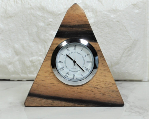 銘木黒柿の置き時計 掛け時計・置き時計 彩り銘木工房・アート