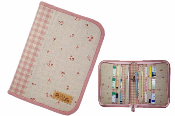 母子手帳用品 AH-mm 母子手帳ケース L ラウンドファスナータイプ 小花柄 ピンク （A5