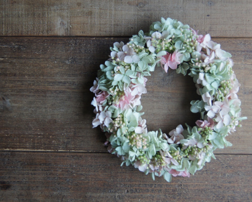 フラワー・リース Annri あじさいリース～ナチュラル～ ドライフラワー anri-flower 通販