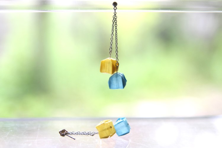 本美濃紙のジュエリー／OrigamiJewelry「fuhsen」　なのはないろ　そらいろ　　ピアスorイヤリング
