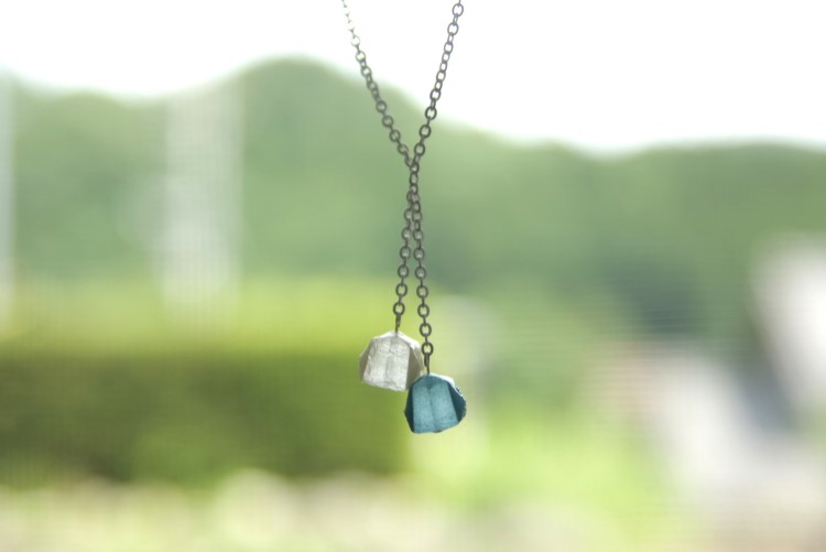 本美濃紙のジュエリー／OrigamiJewelry　「fuhsen」　きなりいろ　そらいろ　　ネックレス