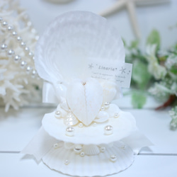 名入れOK♥️ 海辺の ウェディング 貝殻 の リングピロー シェル ホタテ ☪︎⋆。˚ 送料無料 ..size 11cm 海辺のウェディング リング