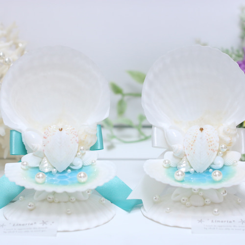 ☪︎⋆。˚ 送料無料 .. size 8cm 海辺のウェディング スタンドversion