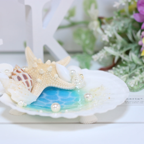 ☪︎⋆。˚ 送料無料 ..size 11cm 海辺のウェディング リングピロー 