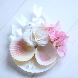 名入れOK♥️ 海辺の ウェディング 貝殻 の リングピロー シェル ホタテ ☪︎⋆。˚ 送料無料 ..size 11cm 海辺のウェディング リング
