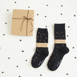お揃い！コーヒー豆靴下®のペアプレゼントBOX (ブラック/黒）父の日 母の日 プレゼント ギフトセット 7枚目の画像