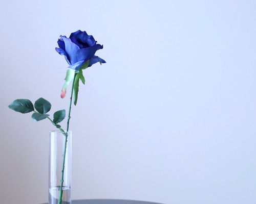 水換え不要）プレゼントにもオススメ！青バラの一輪挿し 一輪挿し
