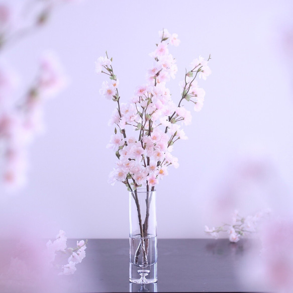 （水換え不要）春爛漫♪八重桜　切り枝インテリア【桜の花瓶挿し】 1枚目の画像