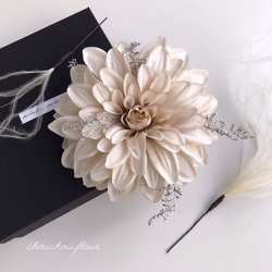 ◆翌日発送可◆アイボリーダリアのピンパーツセット 3枚目の画像