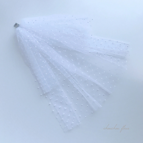 ◇翌日発送可◇ふんわりドットチュールベール【White】 ヘッド ◇翌日発送可◇ふんわりドットチュールベール【White】 ヘッド