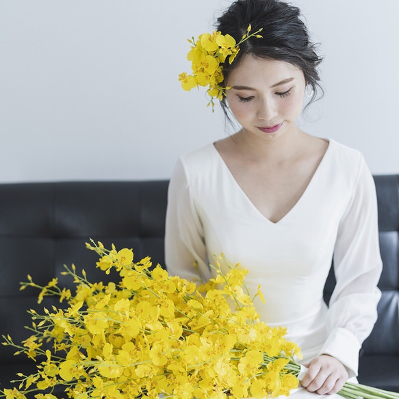 オンシジュームブーケ セット〜natural taste wedding 〜 fleur オンシジュームブーケ サイズ Chou chou