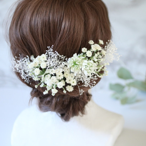 かすみそうピン追加 小花とかすみ草ミックスピンパーツセット（12点） ヘッドドレス