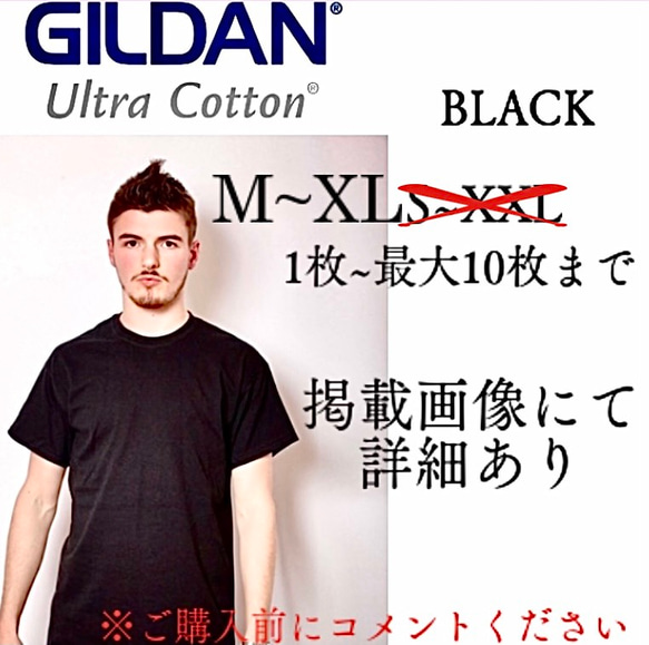 ギルダン無地Tシャツ(黒)M~XL 1枚目の画像