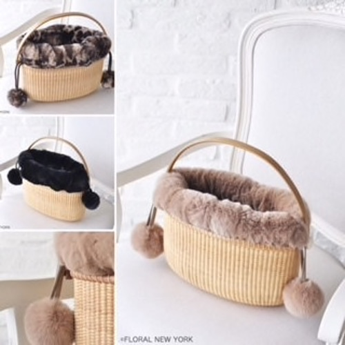 ナンタケットバスケット ファー付きインナーバッグ付き 二枚