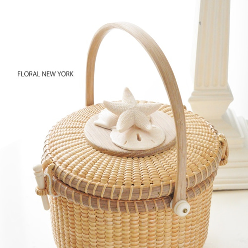 ナンタケットバスケット　トールサイズ　５インチラウンドパース　蓋付きバスケット 5インチラウンドパース : NANTUCKET &KK ナンタケットバスケット