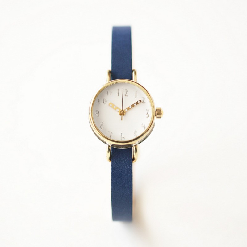 クルチュアン_02 | シンプルなハンドメイド腕時計　ベルト：インディゴ