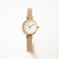 クルチュアン_03 | シンプルなハンドメイド腕時計　ベルト：サンドベージュ 1枚目の画像