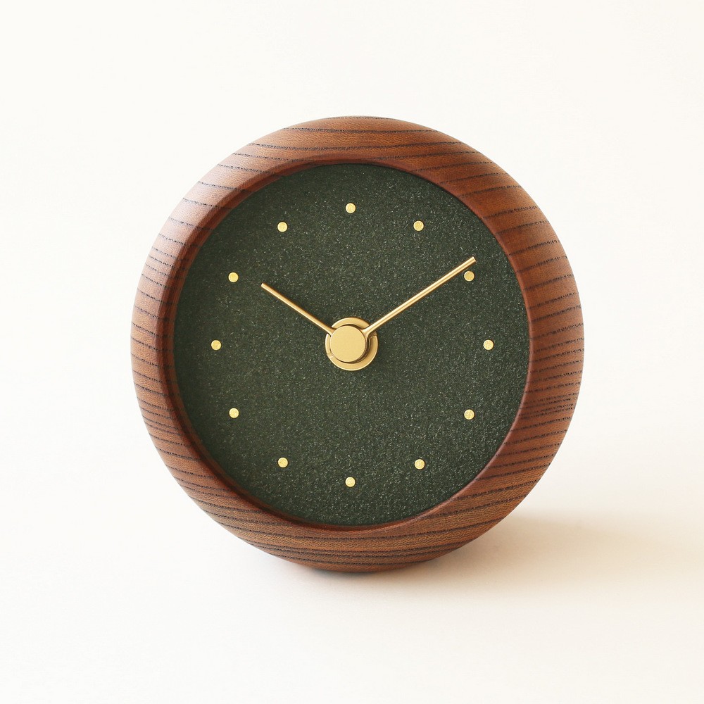 はなもっこ 置時計　岩椿　ブラウン