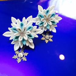 つまみピンズ@つまみ細工（雪の結晶） その他アクセサリー 手細工工房