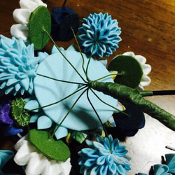 つまみ細工簪@kanzashi flower スパイラルブルー 4枚目の画像