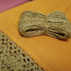 Natural Hand Dyed Wool scarf 【羊毛漸層手鉤花邊披肩/圍巾】 第3張的照片