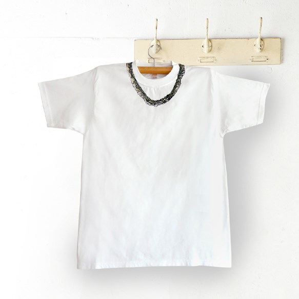 【送料無料】シロツメネックレスTシャツ（MENS/ホワイト） 1枚目の画像