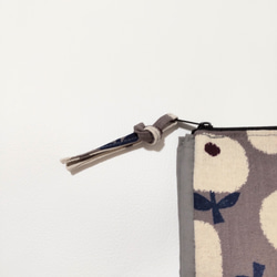 北欧風花柄のL字ファスナー財布（ローズグレー) 3枚目の画像