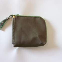 グログランL字ファスナー財布（モスグリーン） 1枚目の画像