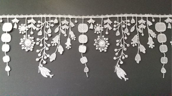 花咲くミント Vintageハンドワークフィレレース 花咲くミント Vintage