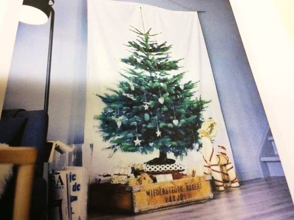 IKEA*イケア*クリスマスツリー＊タペストリーファブリック*北欧 1枚目の画像