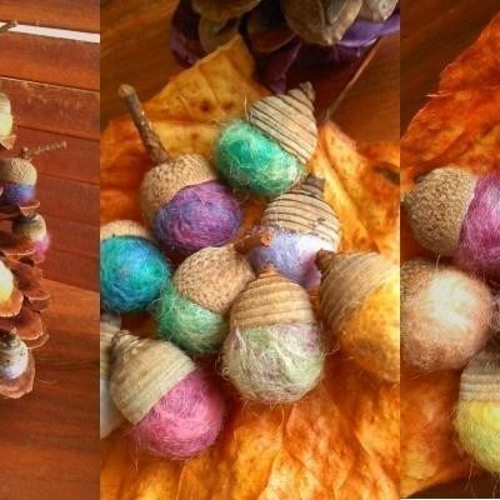 100個強*消毒済*コナラ帽子*どんぐり*クリスマスオーナメント