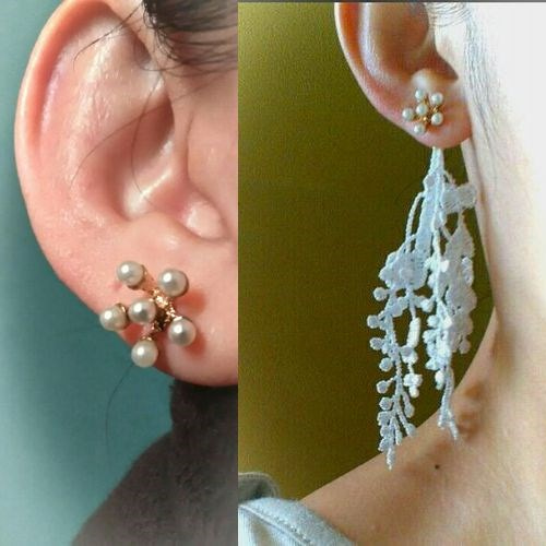 2WAY カスミソウと蝶や木の実のパールピアス ミナペルホネン
