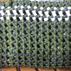 四つ畳み編み 横長バック 3枚目の画像