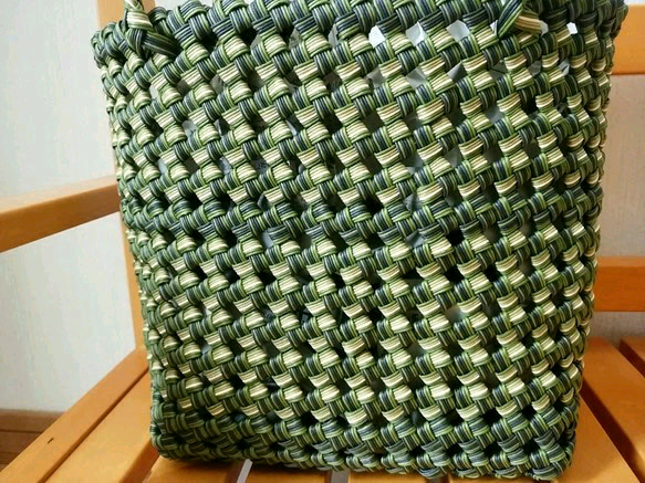 石畳編み 縦型バック 4枚目の画像