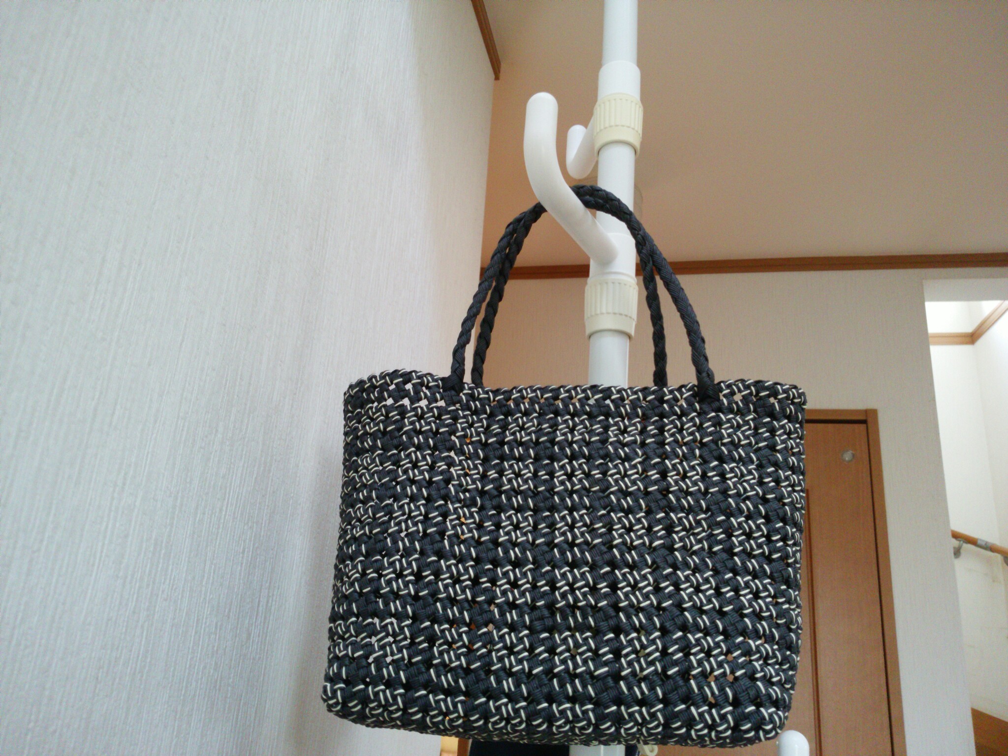 ちかこ　クラフトバンド　切替チェックのかごバッグ4点