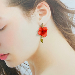 繡球花瓣耳環/ preserved flower earrings 第3張的照片