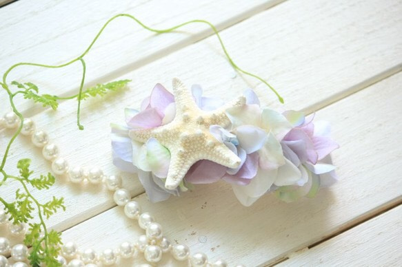 star fish flower barrette ＊shell 1枚目の画像