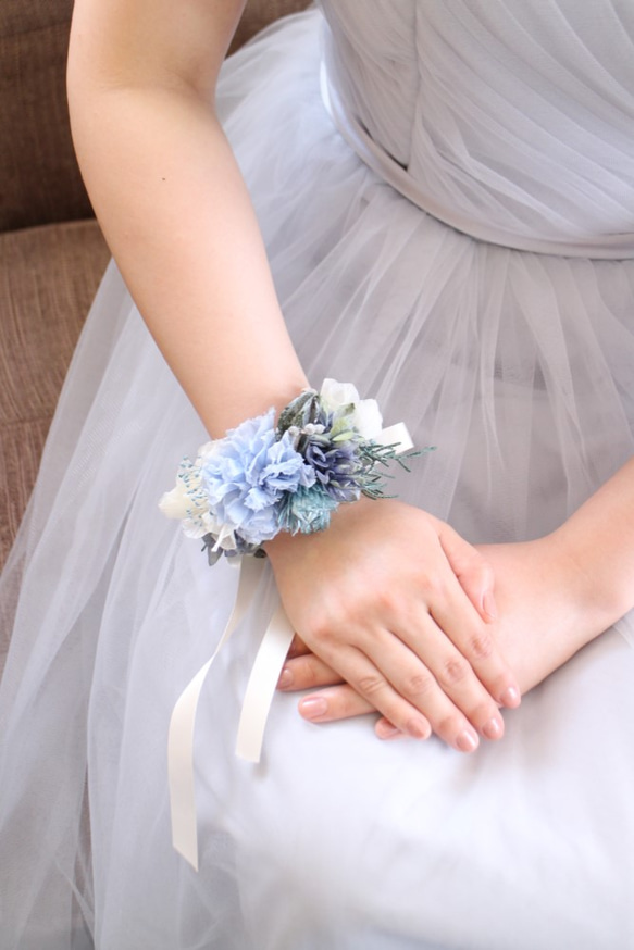 bride * wrist bouquet #130　〔リストブーケ×ブライダル×ヘッドドレス〕 1枚目の画像