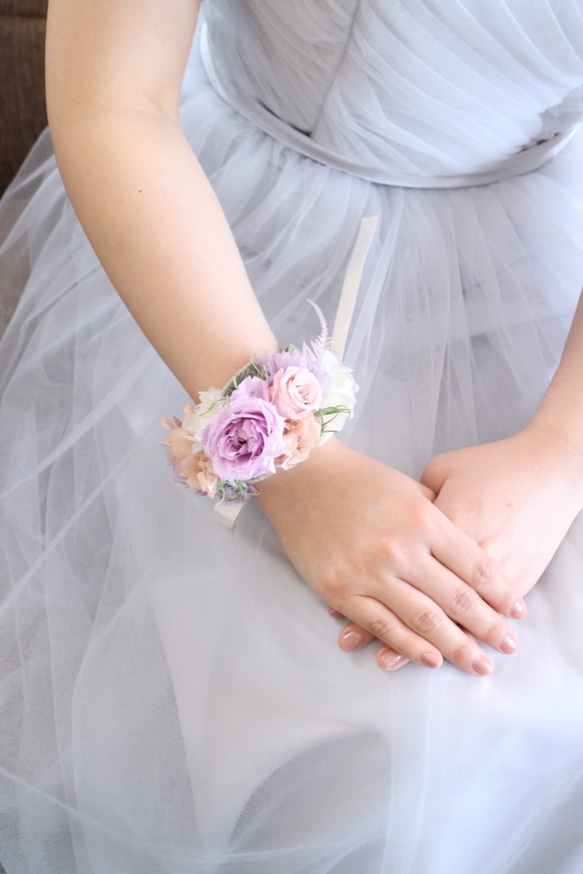 bride * wrist bouquet #128〔リストブーケ×ブライダル×ヘッドドレス〕 1枚目の画像