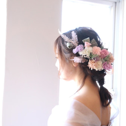 bride * wrist bouquet #128〔リストブーケ×ブライダル×ヘッドドレス〕 3枚目の画像
