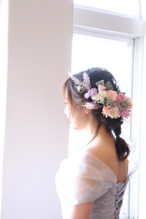 bride * wrist bouquet #128〔リストブーケ×ブライダル×ヘッドドレス〕 3枚目の画像