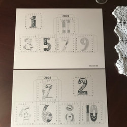 サイコロ型　入れ子の箱　2020カレンダー　ベージュ 10枚目の画像