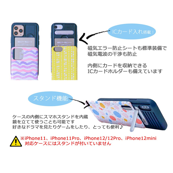 【再販】ICカード収納 爽やかレモン♪ iPhone　スライドスマホケース iPhone12 11Pro アイフォン 11枚目の画像