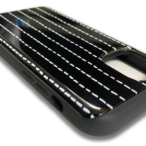 ICカード収納 モノトーン 手書きストライプ iPhone スライドスマホ