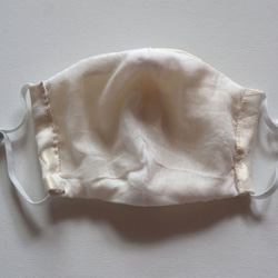 ハンドメイド　立体マスク　アイボリー　綿＆ガーゼ 3枚目の画像